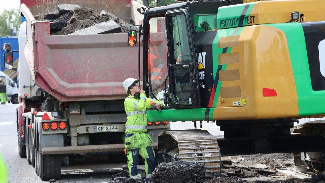 utslippsfrie anleggsmaskiner, byggeplass