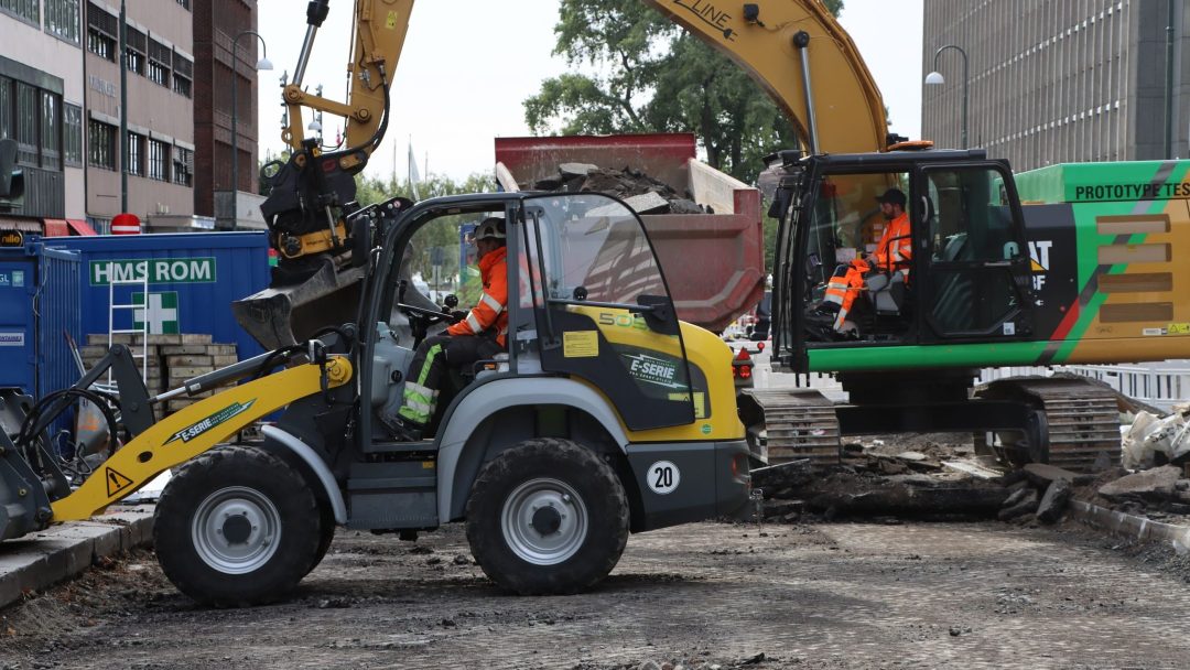 building site, excavators