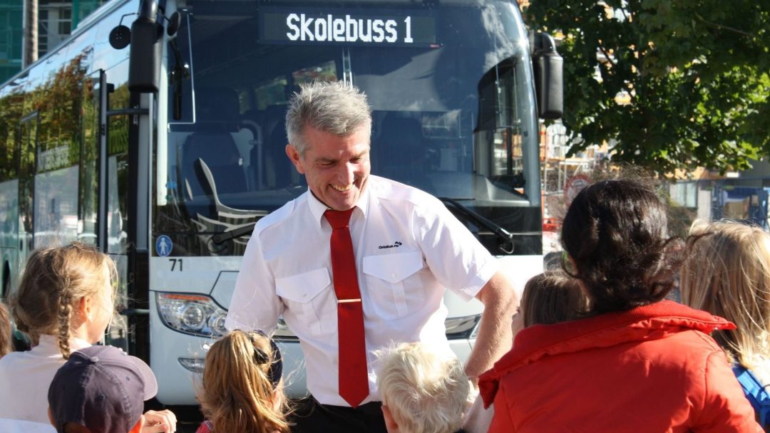 pupils ready to climb aboard school bus