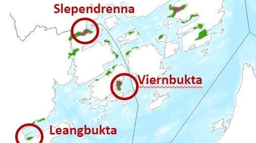 kart over Oslofjorden med testområder avmerket