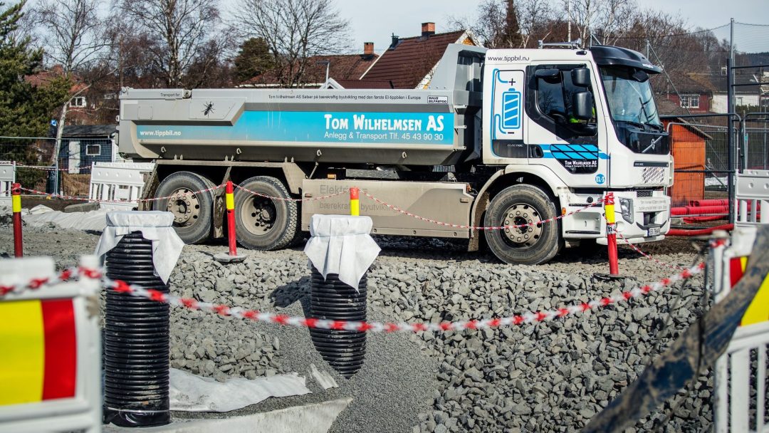 electric truck on construction site