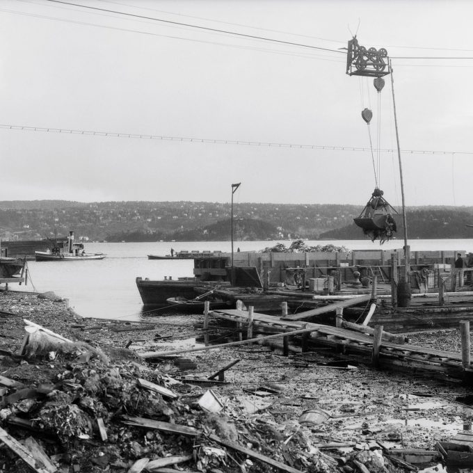Eldre bilde fra Langøyene da det var søppelplass