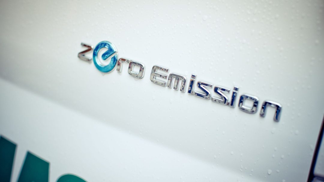 van with the inscription zero emission