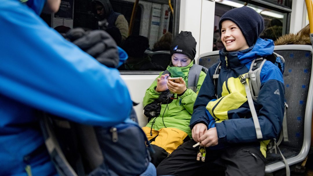 Nils (12) takes the subway to school each day.