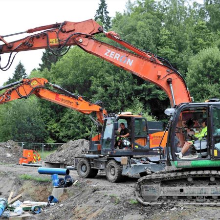 to elektriske gravemaskiner, klimabudsjett 2024