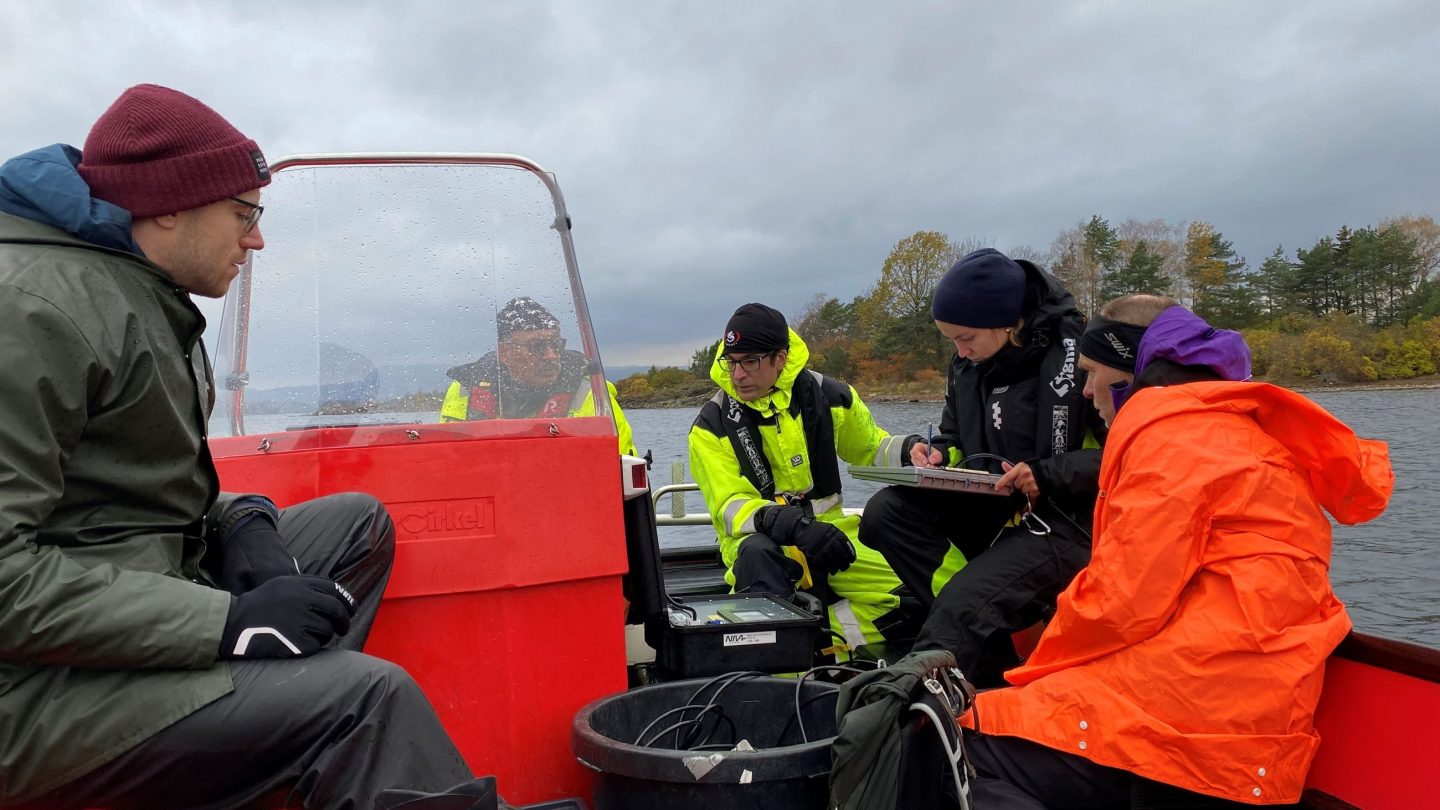 Fra befaring på Oslofjorden i oktober 2021. Foto: Linn Marie Heimberg