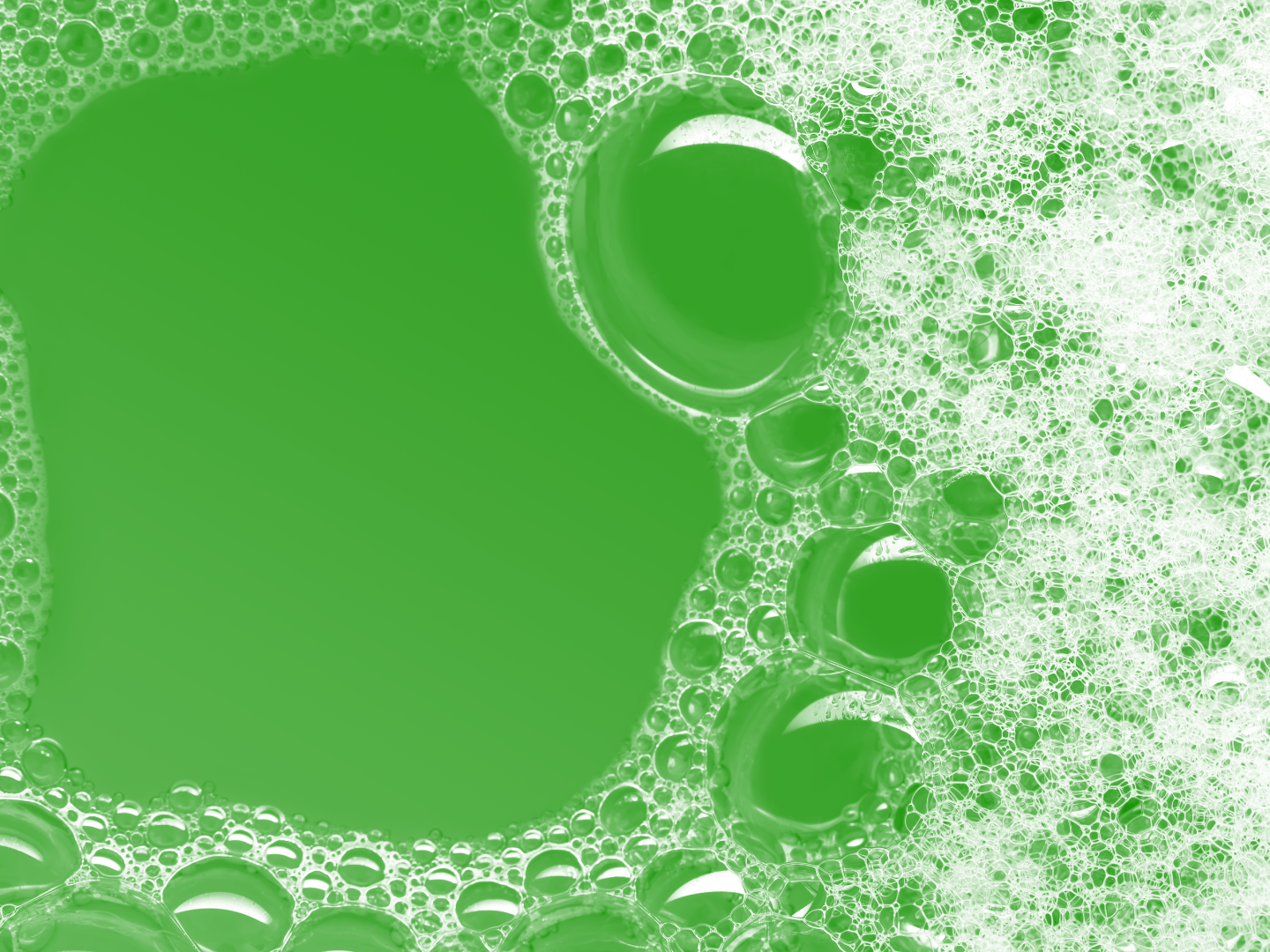 grønnvasking, såpebobler på grønt vann