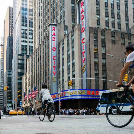 Syklister på Manhatten i New York