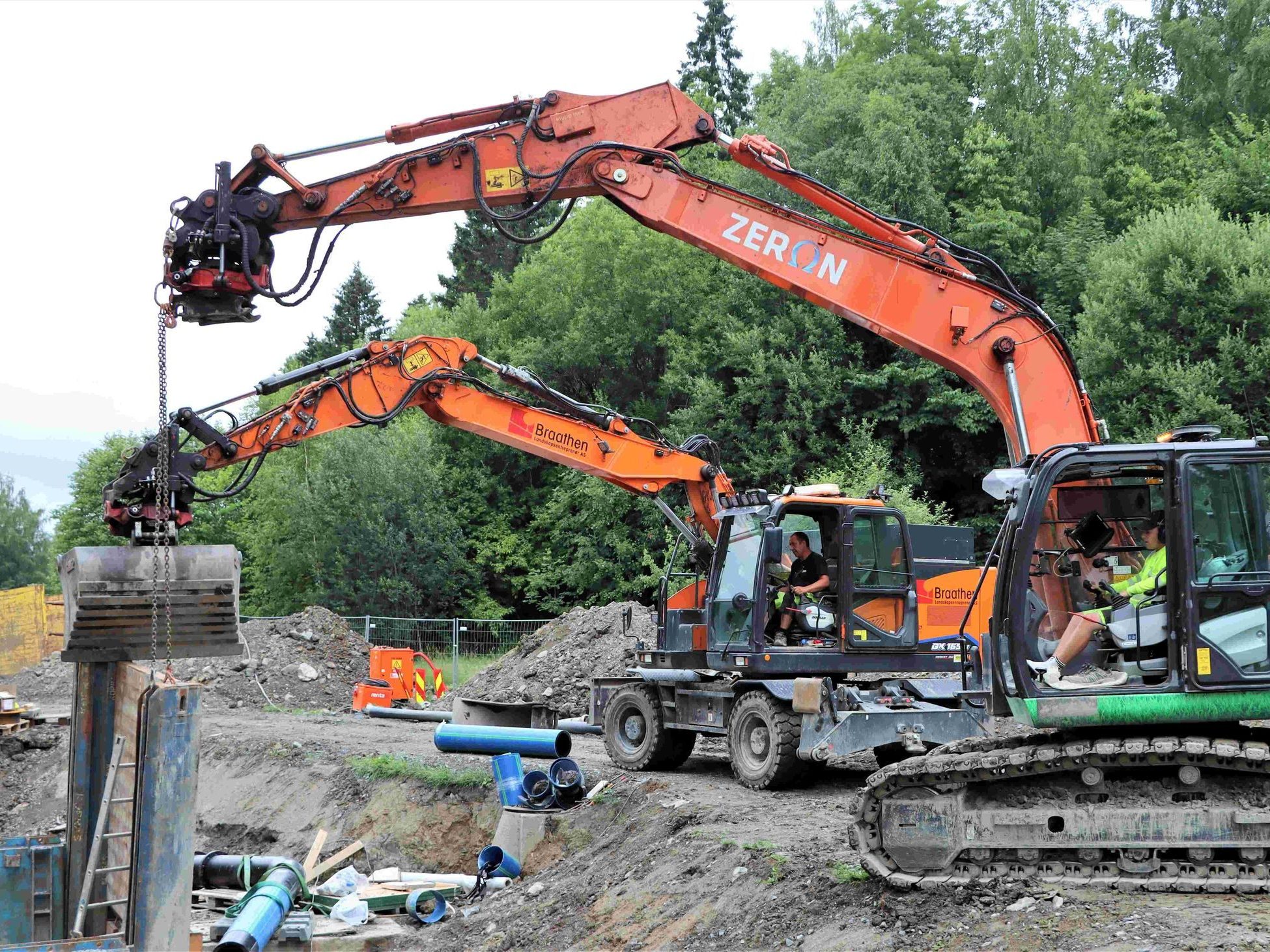 to elektriske gravemaskiner, klimabudsjett 2024