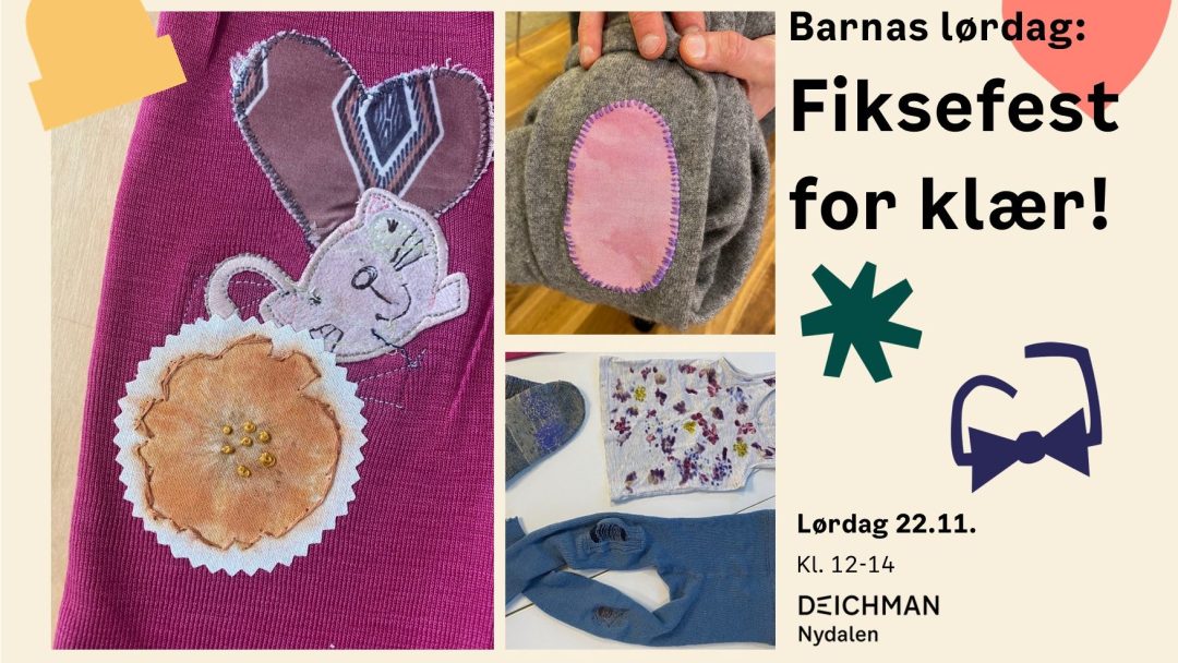 plakat som viser lappede klær