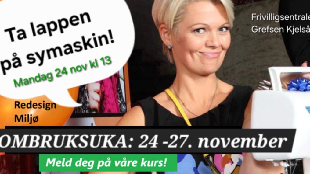 plakat Sykurs: Ta lappen på symaskin!
