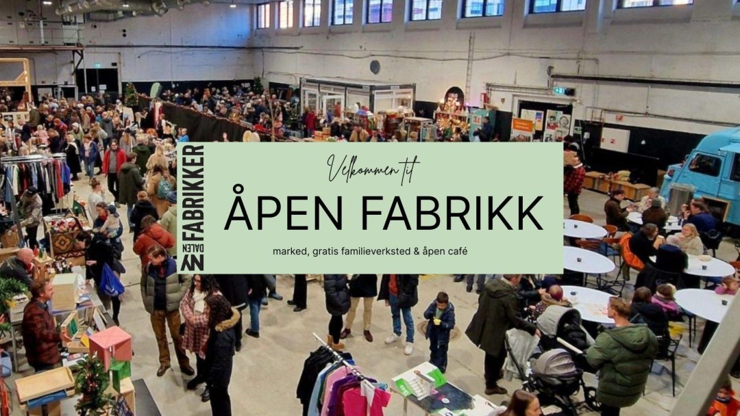 plakat med bilde av åpen fabrikk ombruksjuleverksted Nydalen