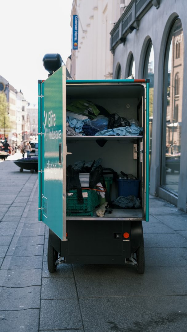 Bagasjerommet på den elektriske lastesykkelen
