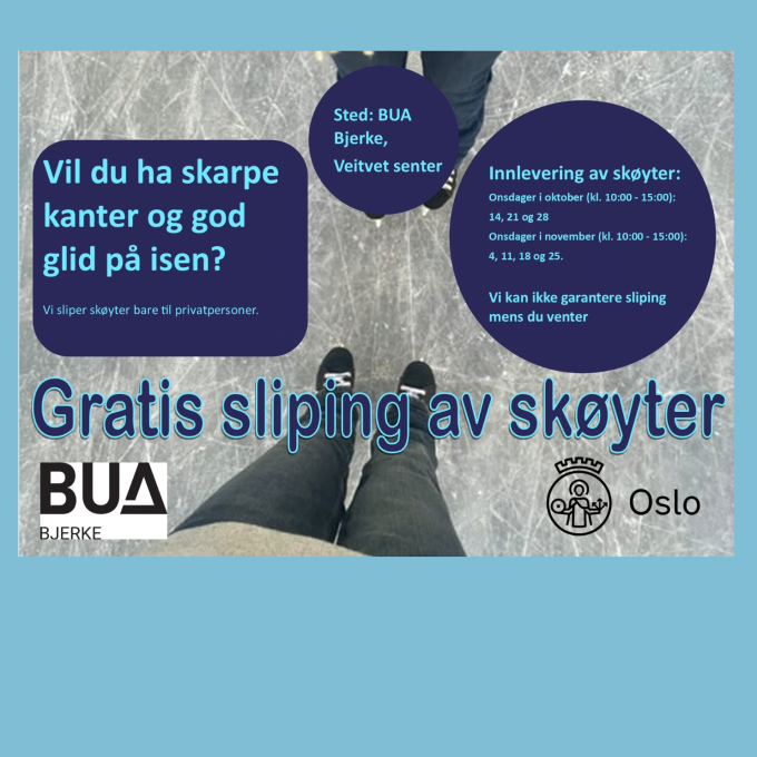 Gratis sliping av skøyter hos BUA Bjerke