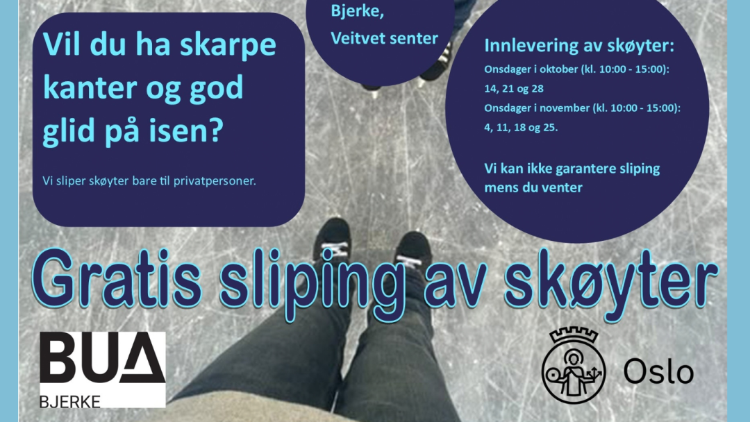 plakat for gratis sliping av skøyter